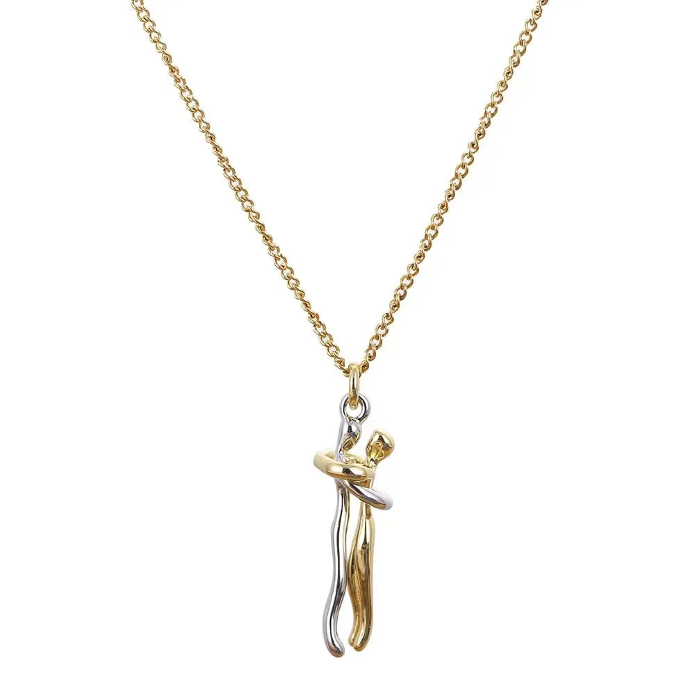 Hip Hop Enbrace Couple Pendant For Women Men Punk Lovers Hug Necklace Promise Jewelry Party Gifts New Fashion